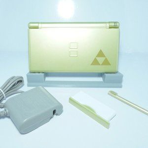 Nintendo DS Lite Zelda Triforce Gold Handheld Gaming System w/ Charger & Stylus